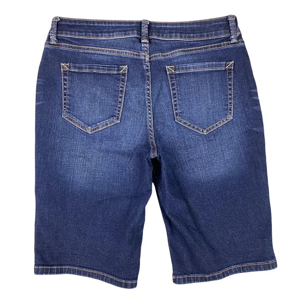 a.n.a Denim Bermuda Stretch Dark Wash Jean‎ Shorts Womens 6 Blue